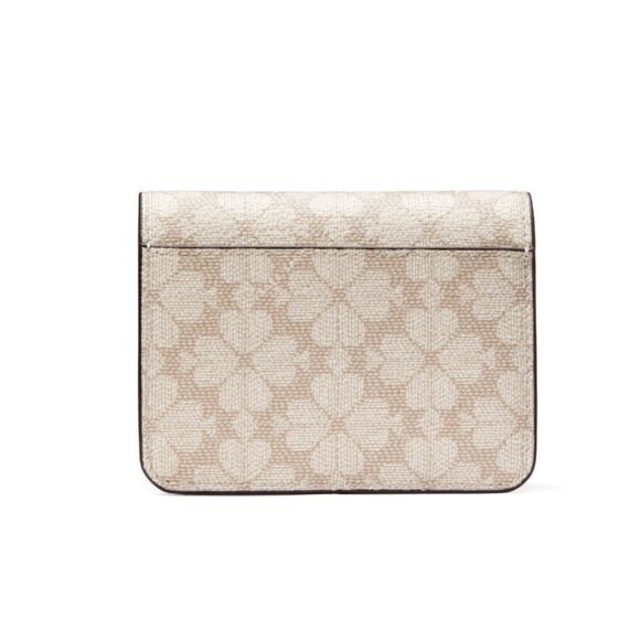New Kate Spade Signature Spade Flower Small Bifold Wallet Dark Beige Multi - Picture 3 of 3